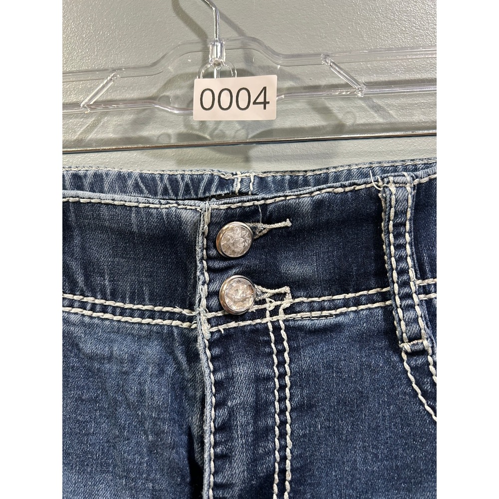 Apt 9 Womens Bootcut Jeans Blue Medium Wash Embroidered Cross Pockets Size 10 - Picture 3 of 6